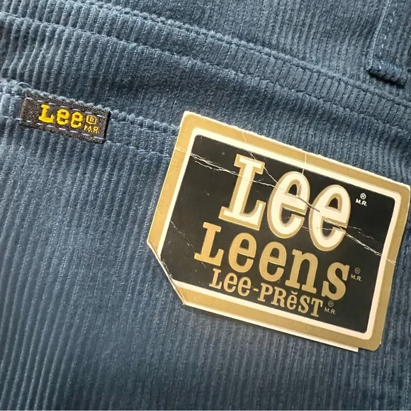 Vintage Lee Leens Lee Prest Corduroy Jeans Blue Made in USA 29x29